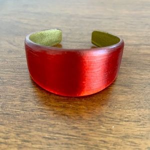 Alexis Bittar red lucite tapered cuff bracelet